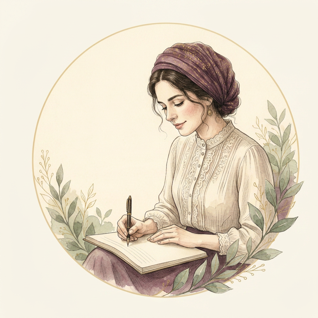 A woman writing in her notebook, ready to join the Writing Room